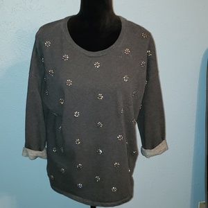 sweatshirt with rhinestones